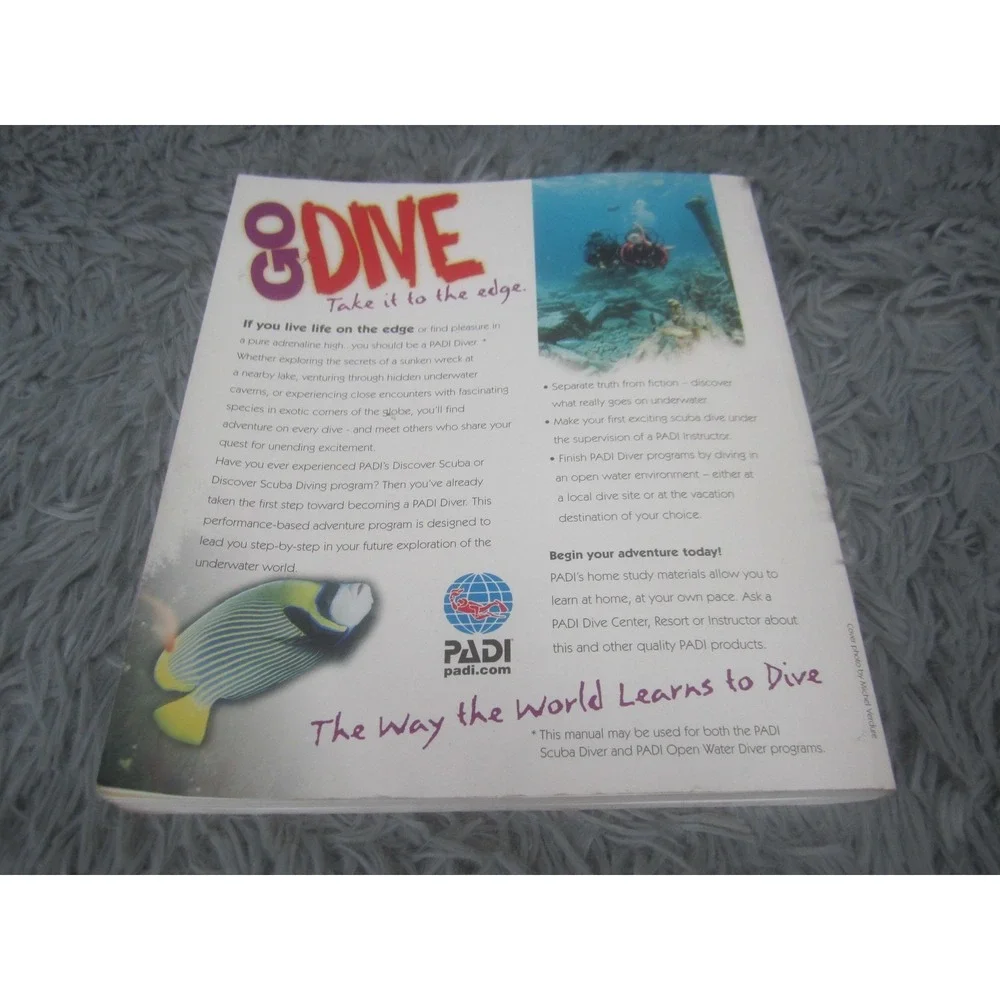 PADI‎ Open Water Diver Manual Go Dive Scuba Diving Training Guide PB Illustrated